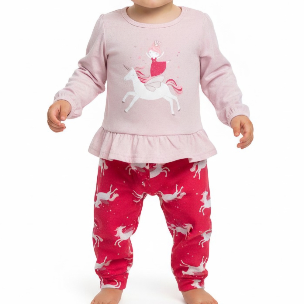 Carter's Pink and‎ Red Unicorn Pajama Set